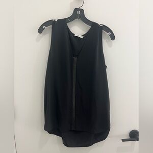 Vince 100% silk black sleeveless top size M